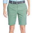 thumbnail image 1 of Club Room Mens Flat Front con cinturón Casual Chino Shorts, verde, 38 Club Room chino, 1 of 1