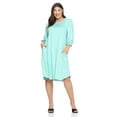 thumbnail image 2 of Pastel by Vivienne Women's Balloon Sleeve Midi Dress in Plus Size Mint X-Large, 2 of 4