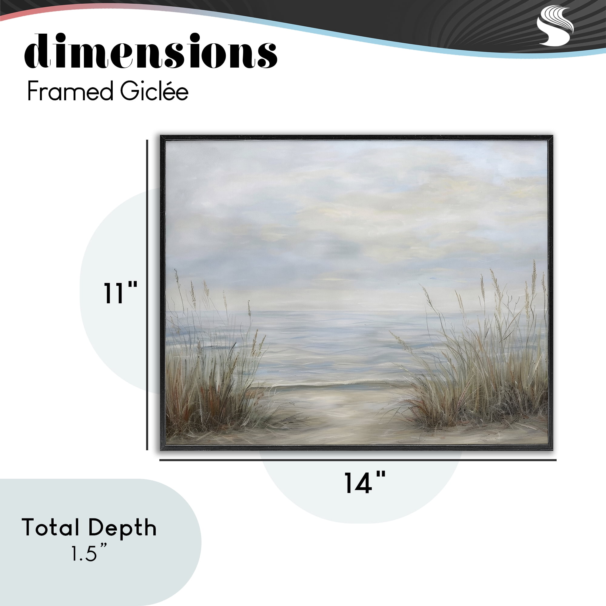 Stupell Industries Silent Beach with Seaside Dunes Black Framed Giclee Art, design by Petal Prints Design