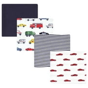 Luvable Friends Hudson Baby Flannel Receiving Blankets 4pk, Travel Adventures