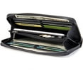thumbnail image 5 of Genuine Leather Cool Long Wallets for Men Personalized Zip Around Wallet Checkbook Cash Credit Card Holder Wallet Black, 5 of 5