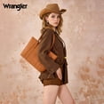 thumbnail image 3 of Wrangler Woven Tote Bag for Women Top Handle Satchel Handbag, Brown, 3 of 7