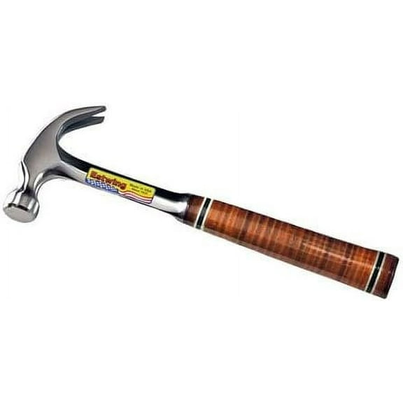 Estwing Hammer - 16 oz Curved Claw with Smooth Face & Genuine Leather Grip - E16C