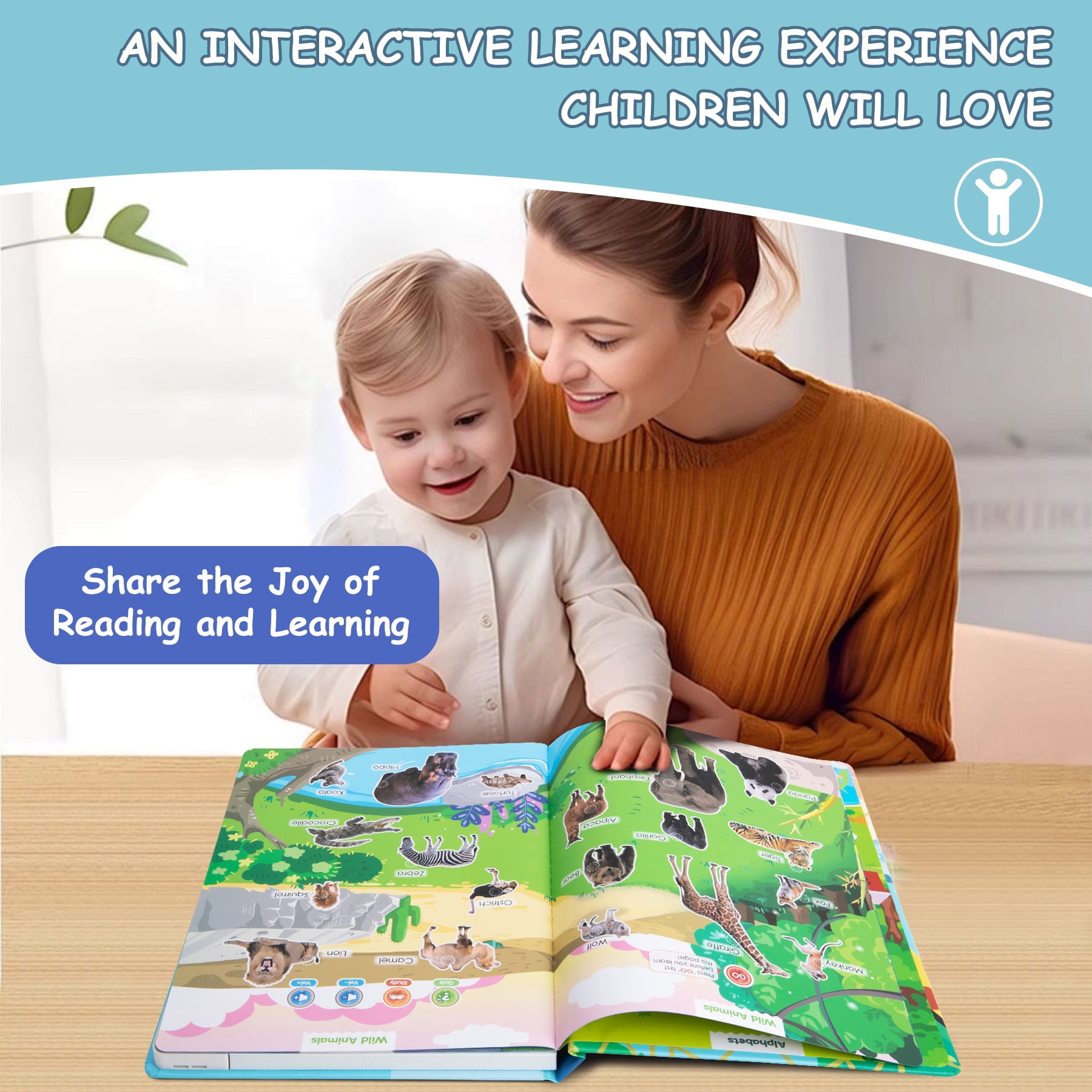 English Learning Talking Book For Kids 2 3 4 5 6 Years Old, 300+ Words Interactive Audio Sound Books For Toddlers, Early Learning Educational Electronic Mical Toy | SHEIN A English Learning Talking Book For Kids 2 3 4 5 6 Years Old, 300+ Words Interactive Audio Sound Books For Toddlers, Early Learning Educational Electronic Mical Toy | SHEIN A