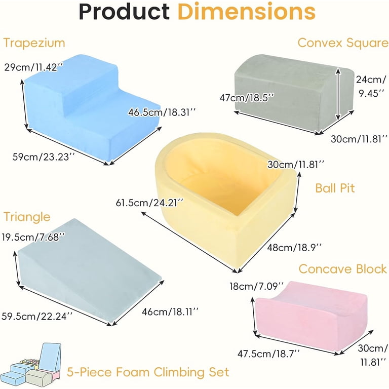 Infans 5-Piece Foam Climbing Blocks and Ball Pit Set photo 6