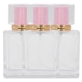 thumbnail image 4 of Noref 3pcs/set 50ml Glass Perfume Bottle Refillable Spray Transparent Liquid Container Atomizer Empty Cosmetic Storage Container, 4 of 8