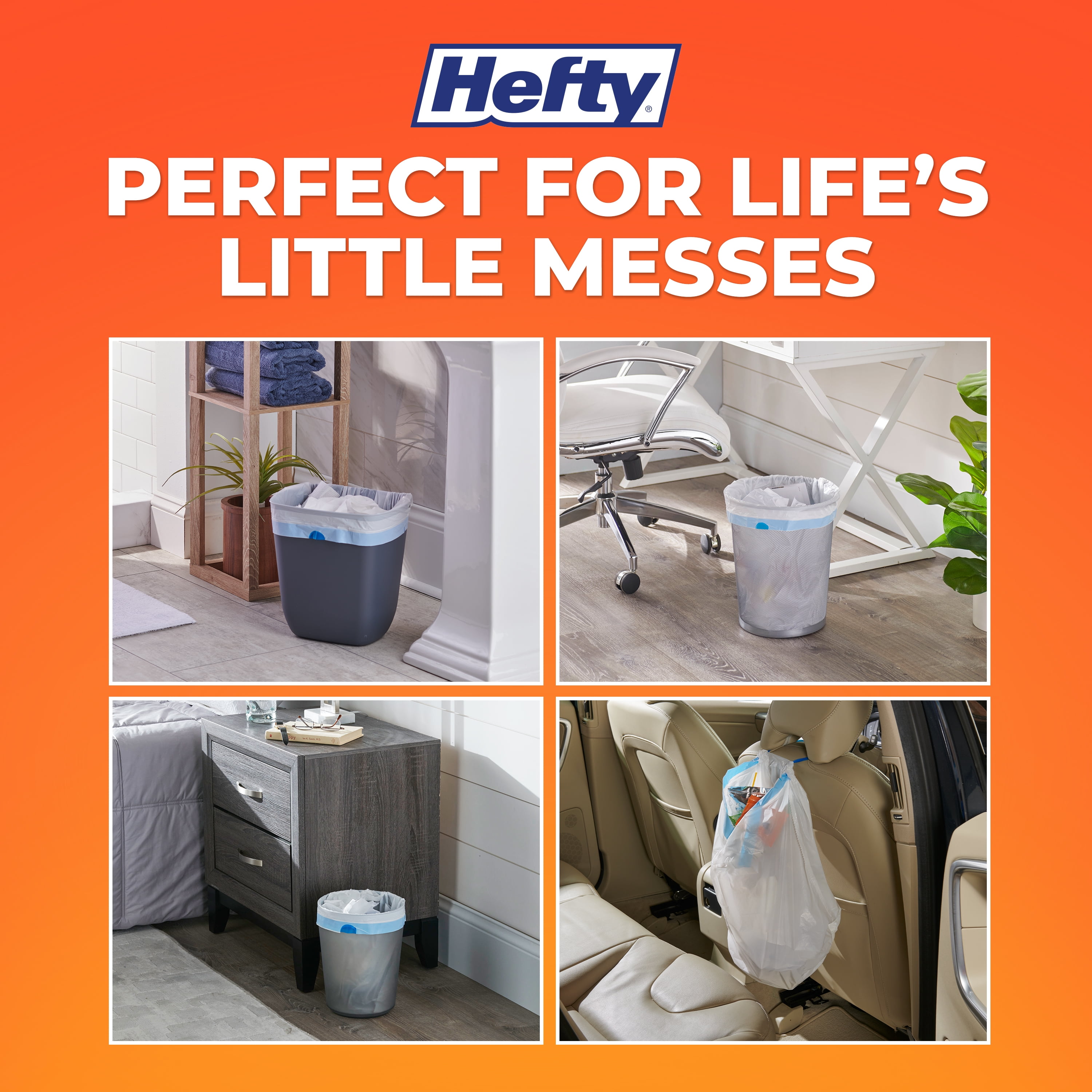  Hefty Made to Fit Trash Bags, Fits simplehuman Size G (8  Gallons), 100 Count (5 Pouches of 20 Bags Each) - Packaging May Vary :  Health & Household