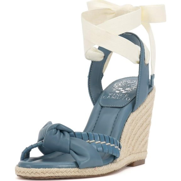 Vince Camuto Women's Floriana Espadrille Wedge Sandal, Lagoon Cream, 5
