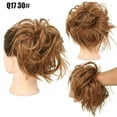thumbnail image 2 of Blonde And Brown High Temperature Silk Synthetic Messy Hair Tie Elastic Band Bun Wig Fiber Natural, 2 of 4