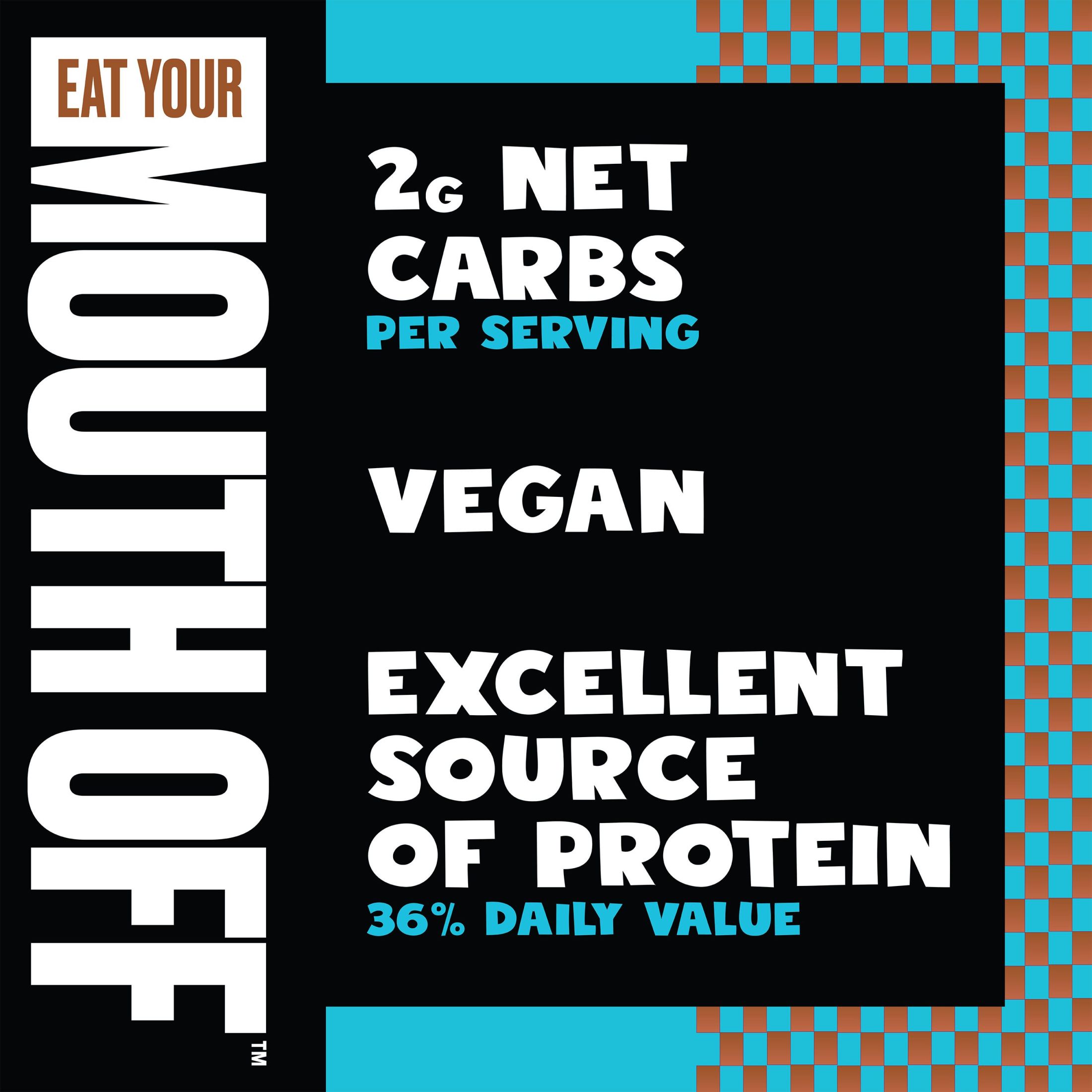Eat Your Mouth Off Chocolate Vegan, Plant Based Protein Cereal, 22g Protein, 7.7. oz Box - image 3 of 13
