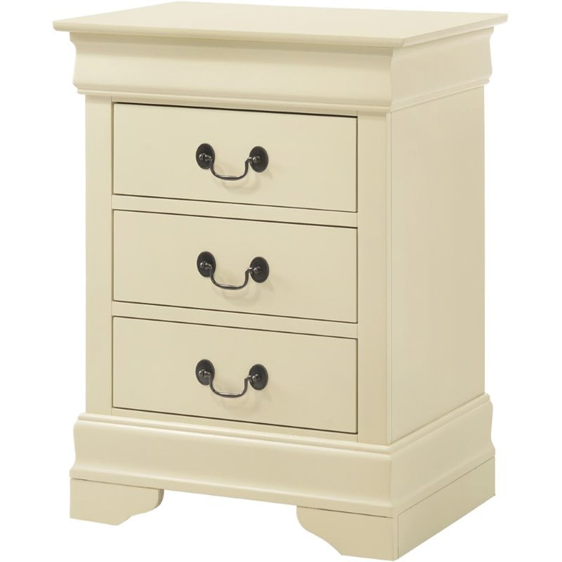 Glory Furniture Louis Phillipe 3 Drawer Nightstand in Beige Walmart