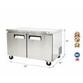 thumbnail image 2 of Cooler Depot 48in. 13 cu ft 2 Door Commercial Undercounter Worktop Freezer, Stainless Steel Exterior, 2 of 7