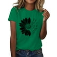 thumbnail image 2 of Sweet Home Farm Short Sleeve Shirts for Women Sunflower Summer T Shirt Plus Size Loose Blouse Tops Girl Graphic Casual Tees Womens Graphic T Shirts Green, 2 of 5
