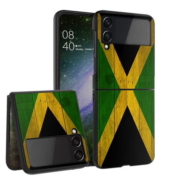 ANJ  Hard Protective Printed Case Cover Compatible with Samsung Galaxy Z Flip 4 - Jamaican Flag