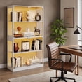 thumbnail image 3 of Set of 2 Glass Display Cabinet 4-Tier, Curio Cabinets with Glass Doors, Storage Cabinet with 3 Color Lights, Human Body Sensor & Charging Ports,for Collectibles/Toys/Books, 3 of 10