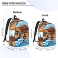 thumbnail image 2 of Easygdp Animals on Noah's Ark for Durable Canvas Laptop Backpack - Adjustable Shoulder Strap, Large Capacity, Fits 15-17in Laptops, for School, Work, Travel-Medium, 2 of 5