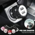 thumbnail image 3 of Bling-cargador USB para coche, adaptador rápido de doble puerto, 5V, 2.1A, rosa, decoración de coche, estilo de coche, accesorios de coche, Interior para mujer, nuevo, 3 of 4