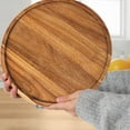 thumbnail image 4 of Round Charcuterie Board, Round Wood Tray, Premium Wooden Serving Platter, Appetizer Charcuterie Board, Tray Organizer for Kitchen Table Centerpiece, 1 Pcs, 7.87 Inches, 4 of 8