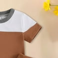 thumbnail image 6 of HCNTES Toddler Baby Boy Summer Outfit Patchwork Short Sleeve T Shirt Top Casual Shorts Set Clothes kids clothes under $5(2-3 Years,Brown), 6 of 7