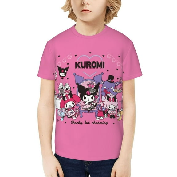 My Melody And Kuromi Kids T-Shirt 3d Printed Graphic T-Shirts Boys And Girls Short Sleeve Shirts For Youth Kids X-Small