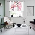 thumbnail image 4 of Pink Flamingo Kitchen Curtains Small Short 39 Inch Length, Summer Animal Gradient Watercolor Grommet Top Bedroom Living Room Curtains, Light Filtering Cafe Curtain Drapes 2 Panels Set 55''x39'', 4 of 9