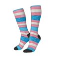 thumbnail image 2 of Women's Knee High Socks Transgender Pride Flag Outdoor Casual Tube Socks, 2 of 7