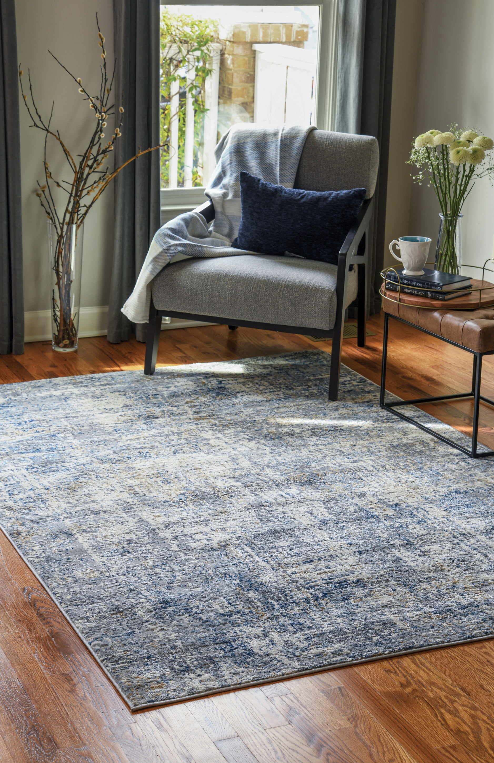 United Weavers Dawson Boulevard Modern Abstract Runner Rug, Blue, 2'7" x 7'4"