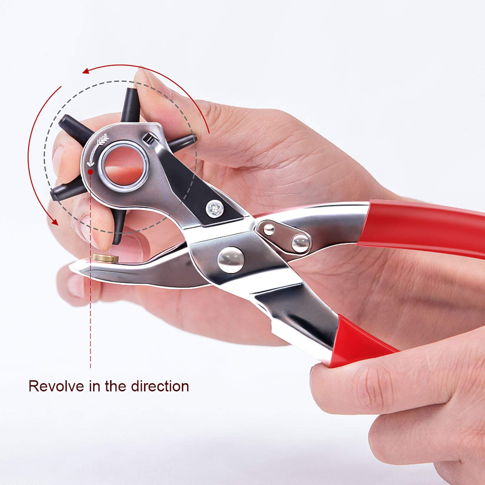 Grommet Kit, Grommet Tool Kit 3/8 Inch Grommets Eyelet Plier Set with 500pcs Eyelets, Handheld Eyelet Kit Hole Punch Pliers Grommet Press Kits for Fabric Tarps Leather (10mm Grommets)