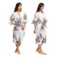 thumbnail image 1 of Bata tipo kimono de satén suave con estampado floral para mujer, albornoz de boda, ropa de dormir, 1 of 2