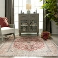 thumbnail image 3 of Well Woven Tonti Red Machine Washable Vintage Style Updated Classic Distsressed Persian Area Rug 5x7 (5'3" x 7'3"), 3 of 8