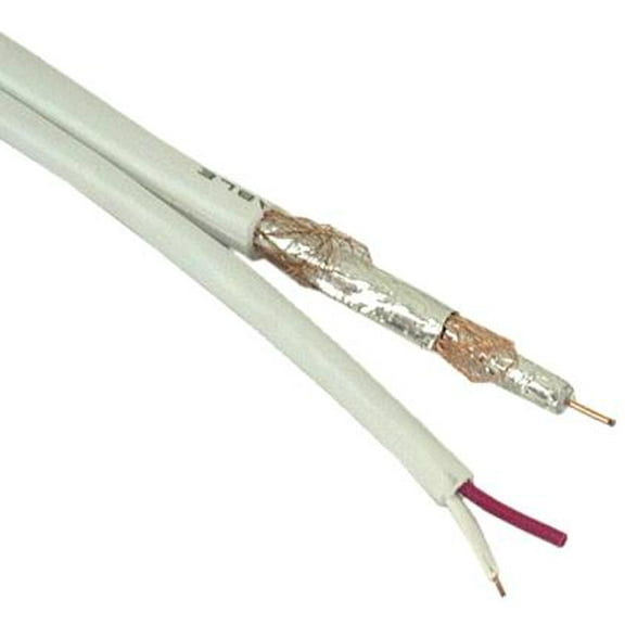 IEC CAB002-18G-RG6W 18 Gauge 2 Conductor Plus 1 RG6 Coax White Priced by the Foot