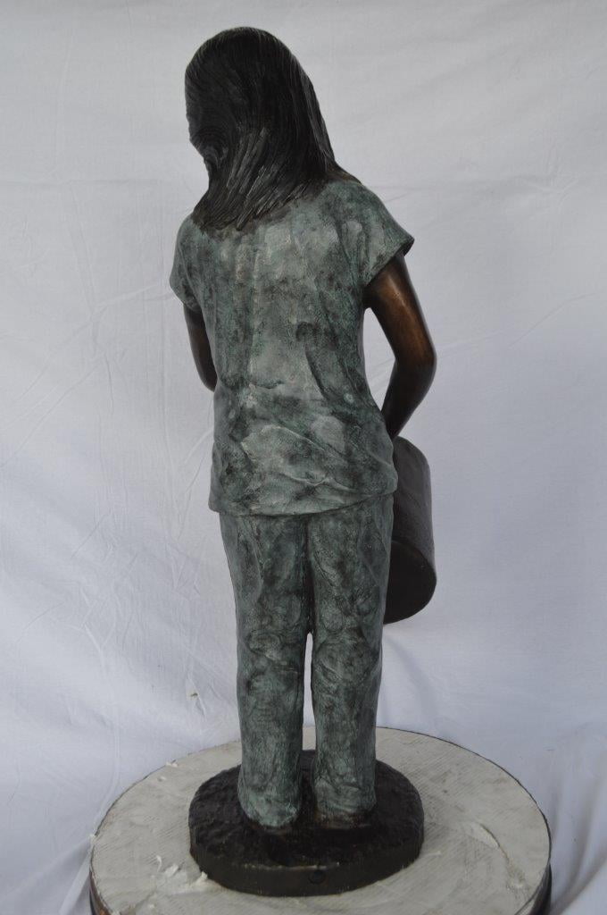 Nifao Girl Gardening Outdoor Fountain Statue, Bronze Garden Water Feature Sculpture for Patio & Garden – Outdoor Garden Decor Sculpture, 27"L x 14"W x 41"H