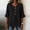 Black, variant on Women's Casual 3/4 Sleeve Button Blouse Solid Color Top Pullover