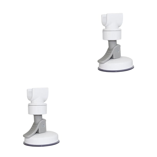 Toystoory Soporte para cabezal de ducha Montado en la pared Soporte para cabezal de ducha Estante Perforación libre Extraíble Reutilizable Abrazadera gris blanco 2piezas Toystoory CBP078459