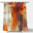 thumbnail image 5 of Burnt Orange Grunge Shower Curtain - Abstract Art with Brushstrokes Oil Painting, Modern Fabric, Includes Hook, Adds a Bold and Artistic Accent to Any Bathroom Decor, 5 of 5