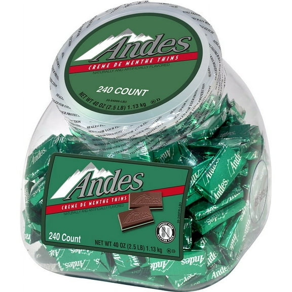 Creme De Menthe Chocolate Mint Thins, 240 Piece Tub | Bundle of 5 Each