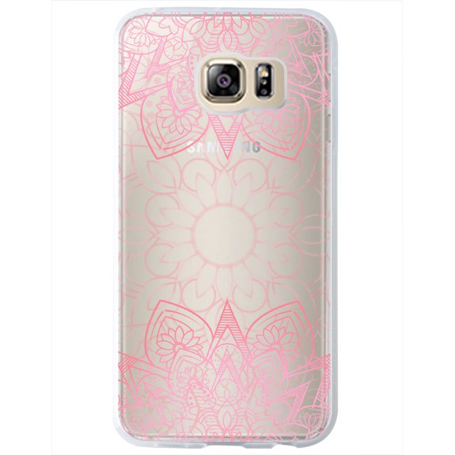 Funda Para Galaxy S6 Mandalas Rosas, Uso Rudo, InstaCase Protector para Galaxy S6 Antigolpes, Case Mandalas Rosas