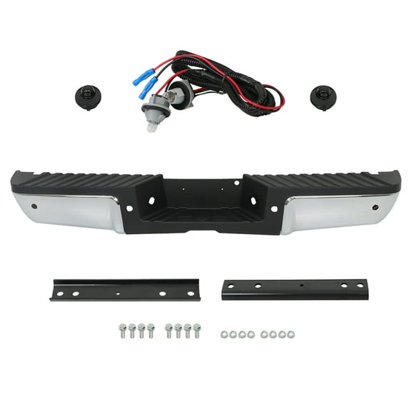 EPOTOOR Rear Step Bumper Steel Chrome with Parking Sensor Hole Replacement for 2008-2016 F-250 F-350 F-450 Super Duty