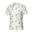 thumbnail image 3 of Yiaed Bee Print Mens Short Sleeve Tight Fit T-Shirt, Crewneck Casual Tee-Medium, 3 of 5