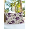 thumbnail image 6 of Outdoor Pillows Waterproof, Purple Florals Bedding Throw Pillows with Insert for Couch Sofa Bed, Farmhouse Botanical Peonies Vintage Leaves 12x20 Inch Pillowcases Decorative Patio Pillow Set of 1, 6 of 8