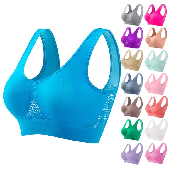 Patlollav Bras for Women, Women Seamless Sports Bra Wirefree Yoga Bra with Removable Pads