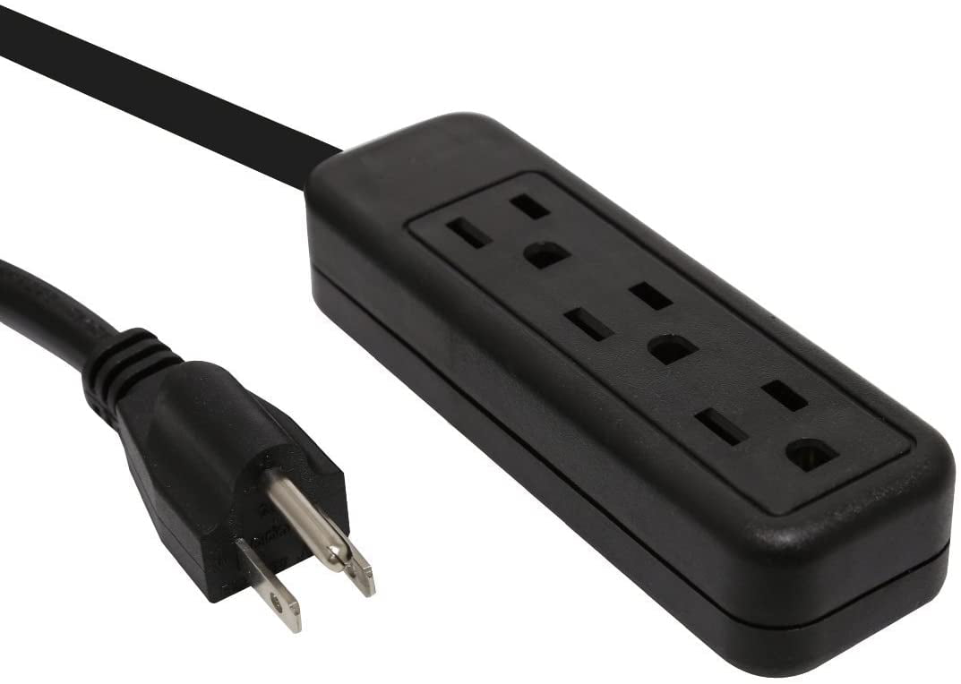 12' 25' 50' FT 120V,120V 14AWG Details about   VIVOSUN3-Outlet Power Strip Extension Cable Cord 