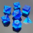 thumbnail image 1 of Bescon Crystal Clear (Unpainted) Sharp Edge DND Dice Set of 7 Razor Edged Polyhedral D&D Dice Set for Dungeons and Dragons Role Playing Games Sapphire Color, 1 of 5