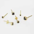 thumbnail image 6 of ERICAJEWELS Black CZ Stud Earrings,Prong Solitaire for Cartilage,Tragus,Conch,Gold, 6 of 6