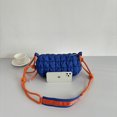 thumbnail image 3 of Bolso Bandolera Acolchado para Mujer Con Correa Cuerda Trenzada Diario () Azul, 3 of 5