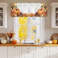 thumbnail image 2 of Kitchen Cafe Valance Curtain for Small Windows,Autumn Orange Pumpkin Maple Leaf Rod Pocket Short Valances,42x12in, 2 of 9
