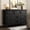 Black, variant on Brown Dresser, 7 Drawer Dresser for Bedroom, 47" W Chest of Drawers with Deep Drawers, Closet Dressers with Metal Handle, Thickened Desktop, Wood Rustic Drawers for Hallway, Entryway, Closet