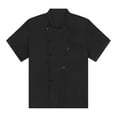 thumbnail image 3 of Alvivi Chef Coat Short Sleeve Double-Breasted Shirt Custom Food Service Uniform Jacket for Men Women Black L, 3 of 7