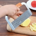 thumbnail image 2 of Cuchillo rebanador de patatas, cortador ondulado de patatas fritas con hoja de acero inoxidable, juego de 2 TUNC Sencillez, 2 of 5