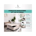 thumbnail image 3 of Charlotte 35 Inch Large Square Storage Ottoman Bench, Tufted Upholstered Lift Top Coffee Table Ottoman with Storage, Oversized Storage Ottomans, Toy Box, Air Leather Footrest for Living Room – Caramel, 3 of 15